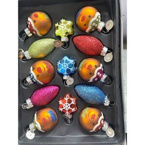 Christopher Radko Holiday Ornament Set Of 13 Shiny, Glitter, Seasonal Decor Chri